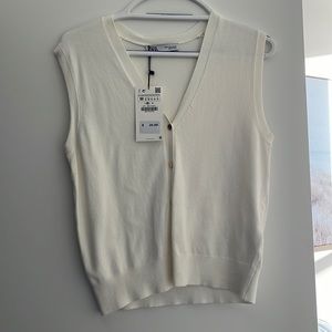 Cream sweater vest